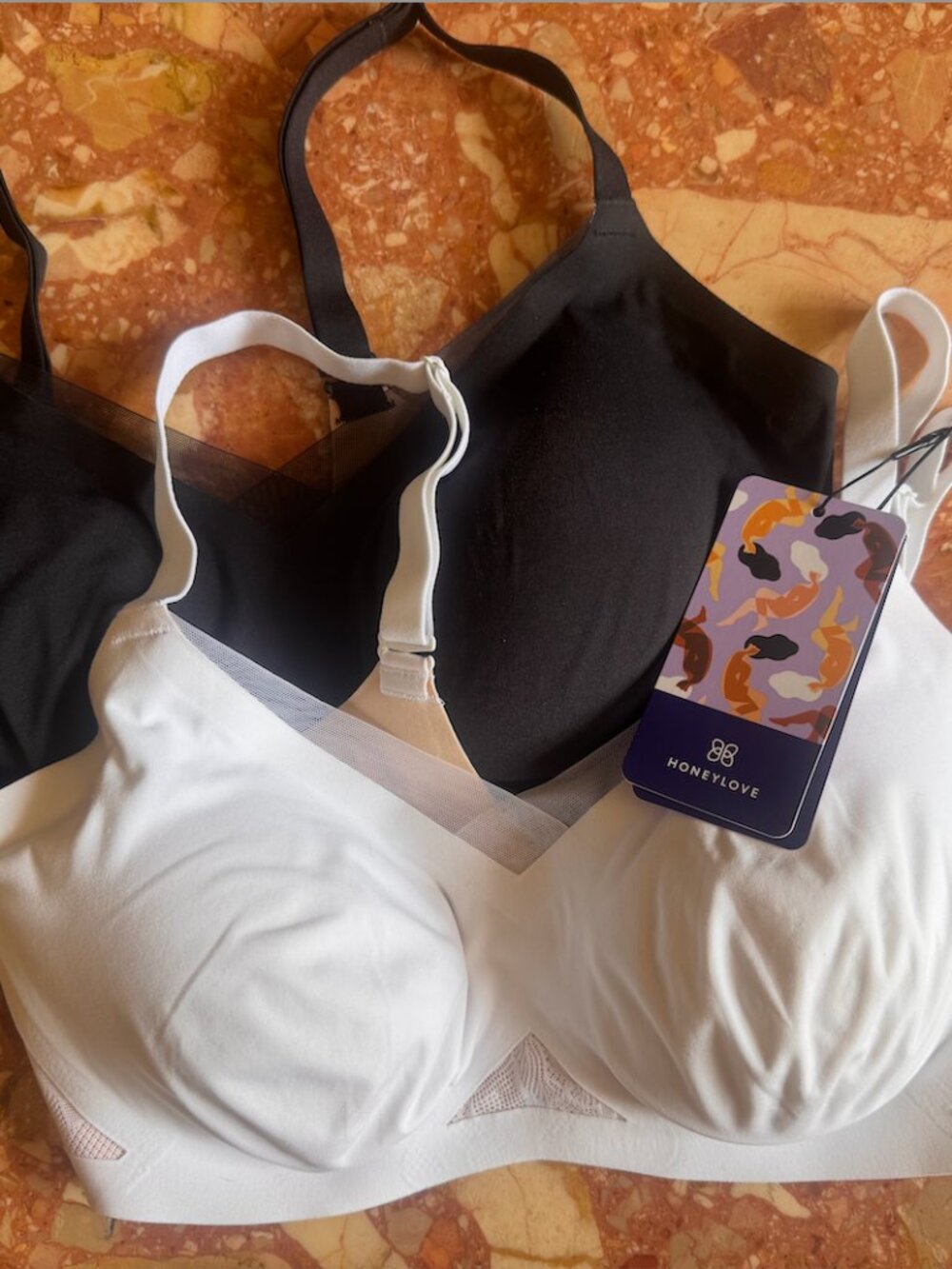 NWT Honeylove Lace Cross Over Bra White
